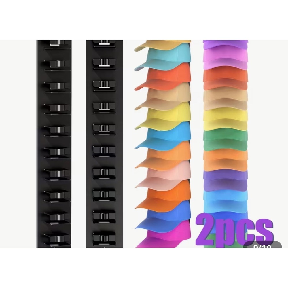 2 Pack Vertical Cap Hat Organizer Rack Holder Wall‎ Mounted Storage